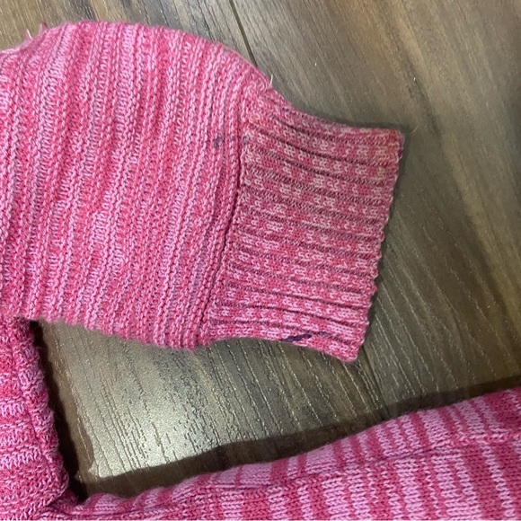 Cozy Pink Knit Kids Sweater with Ladybug Accent - Picture 5 of 6